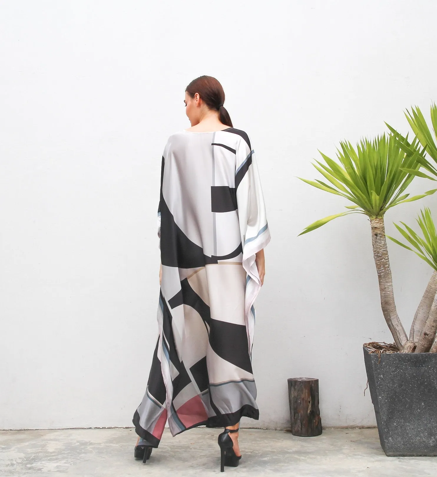 Satin Silk Caftan, Women Printed Kaftan Dress For Women's