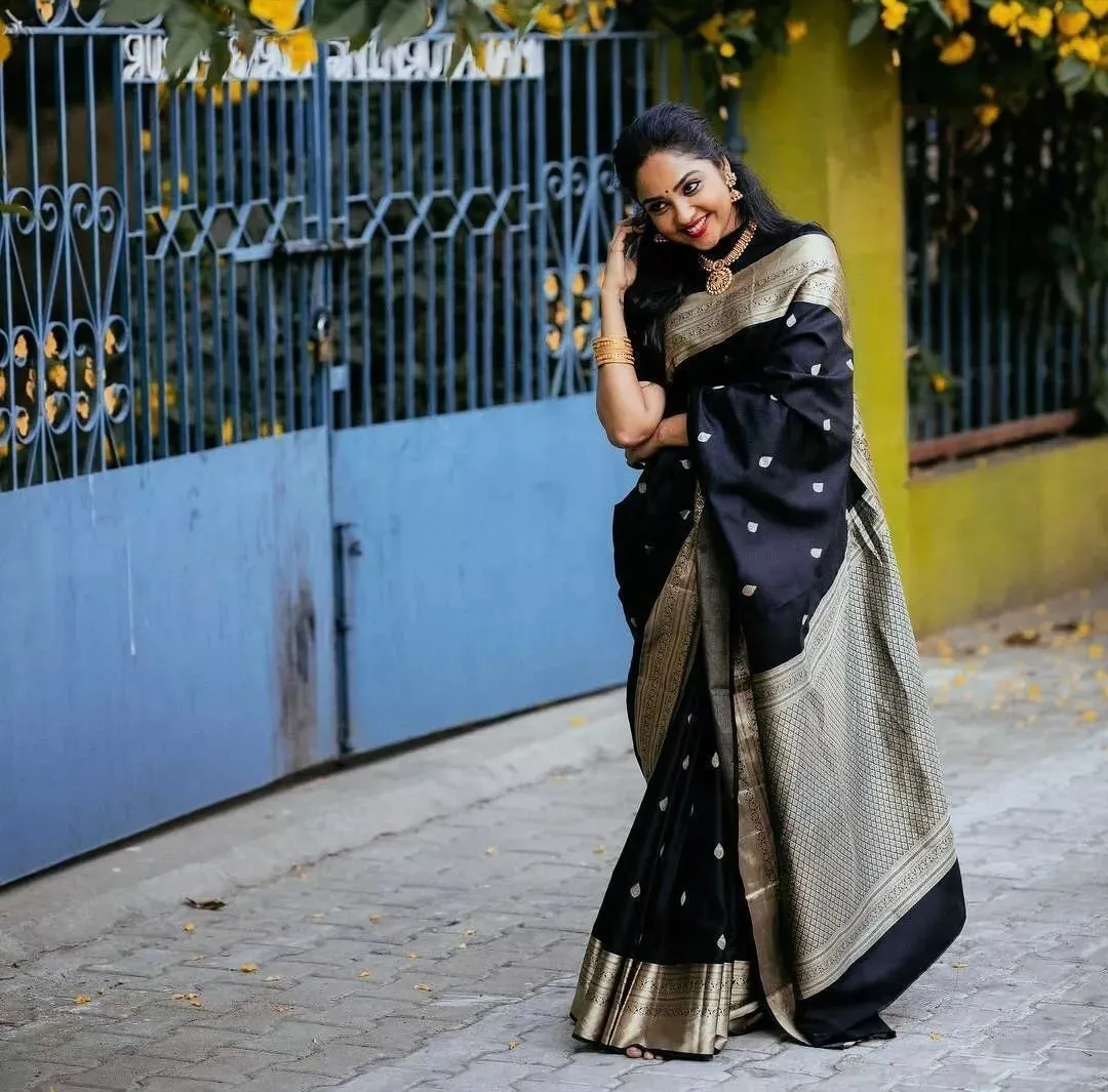 Soft Lichi Silk Saree, Women's Wedding Ethnic Fancy Sari & Blouse