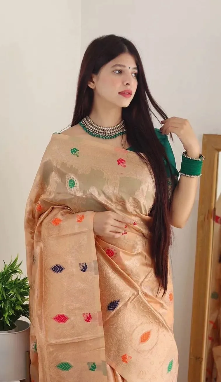 Soft Organza Jacquard Saree,Function Wedding Sari With Blouse