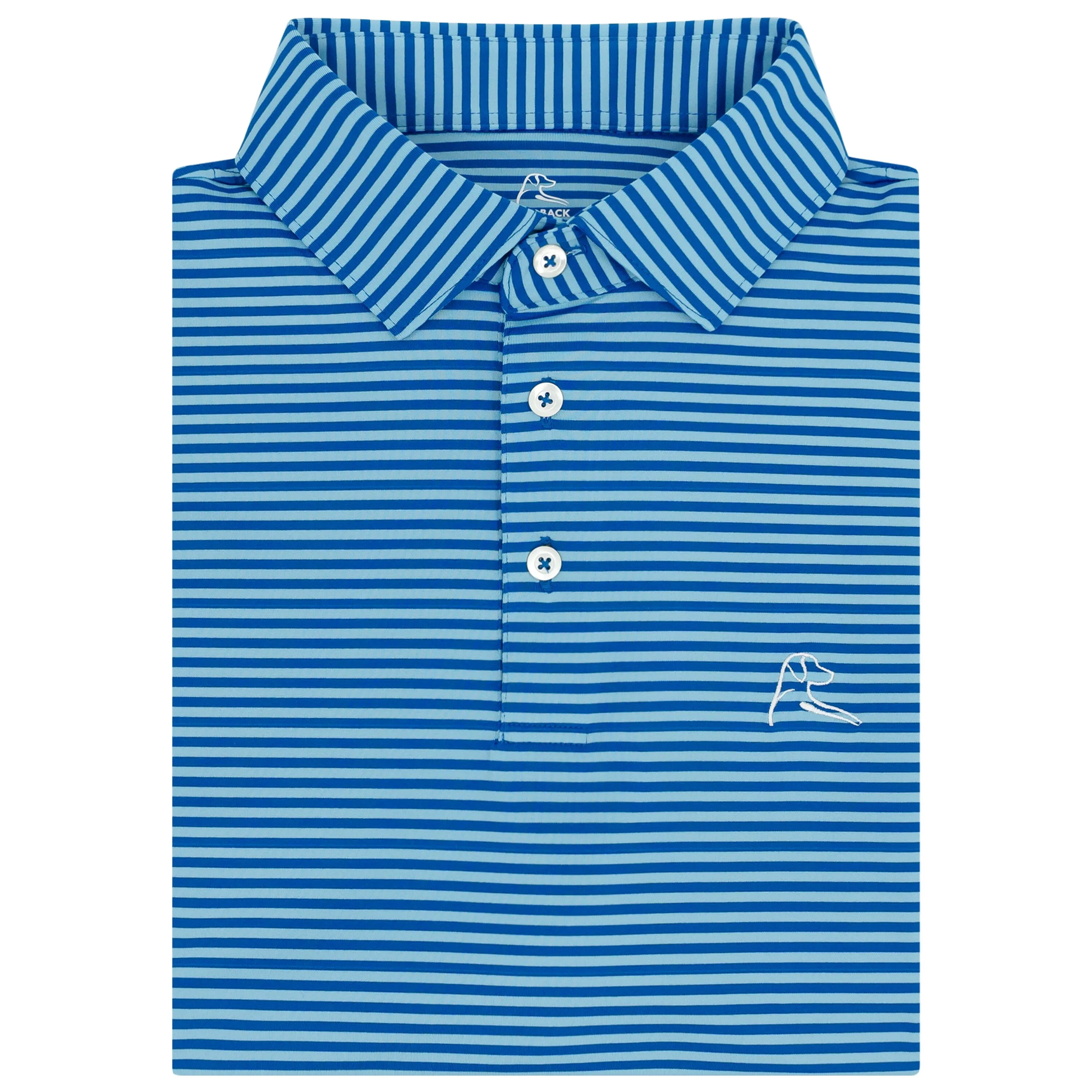 The Birdie Stripe | Performance Polo | The Birdie Stripe - Powder Blue/Azure Blue