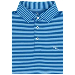 The Birdie Stripe | Performance Polo | The Birdie Stripe - Powder Blue/Azure Blue