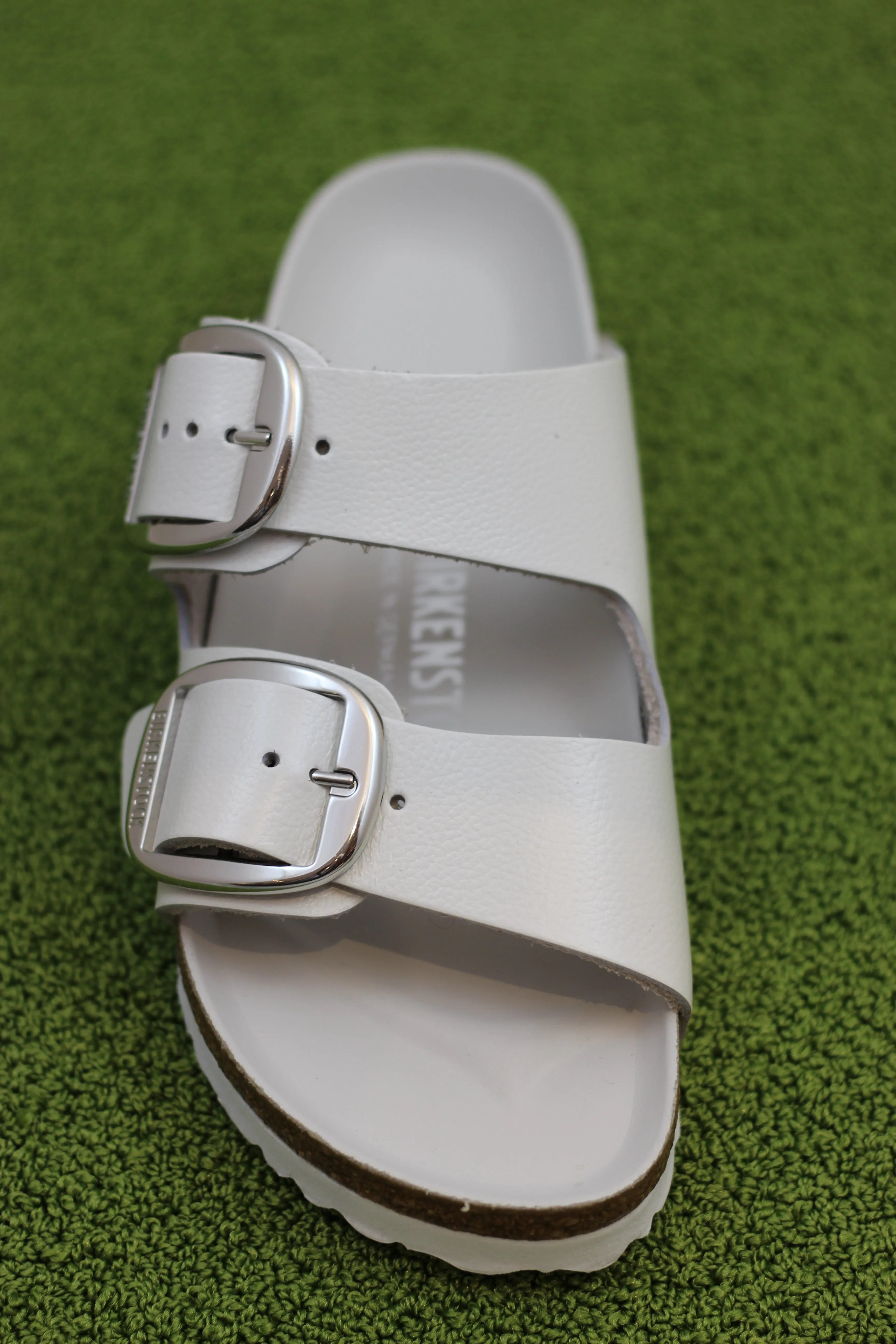 Women's Arizona Big Buckle Sandal - White Leather