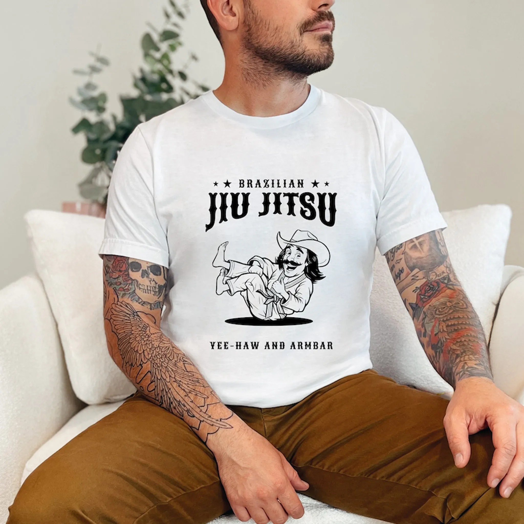 Yee Haw and Armbar Cowboy Jiu Jitsu T Shirt